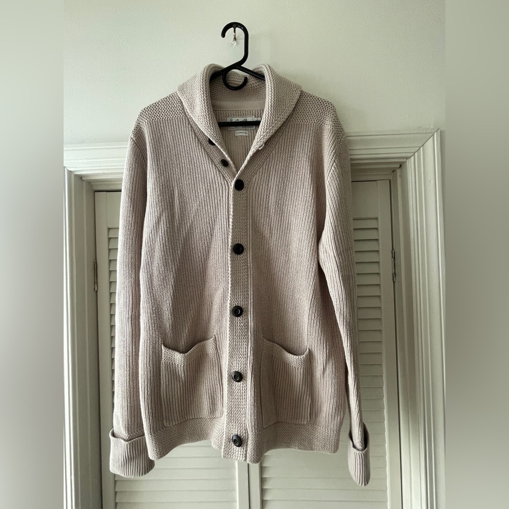 Grayers Men's Beige Cardigan Sweater
